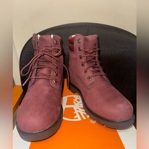 NWB Timberland Women’s Linden Woods 6 in Lace Waterproof Burgundy Nubuck